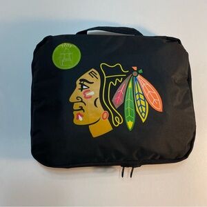 Chicago Blackhawks NHL Black Reusable‎ Collapsible Tote Grocery Bag Pocket
